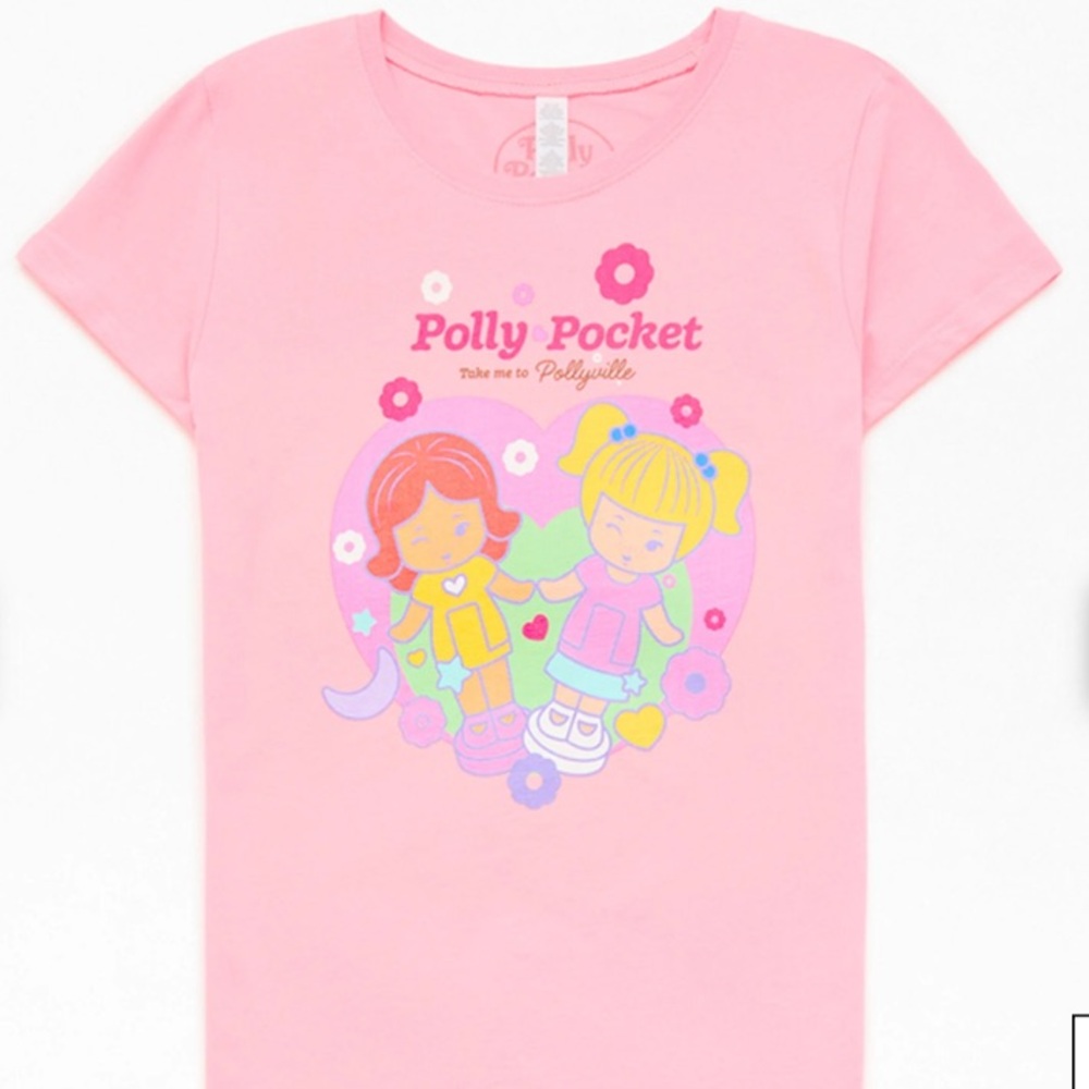Kids Polly Pocket Pollyville T-Shirt - Size Large (10/12) - NWT!  mattel girls